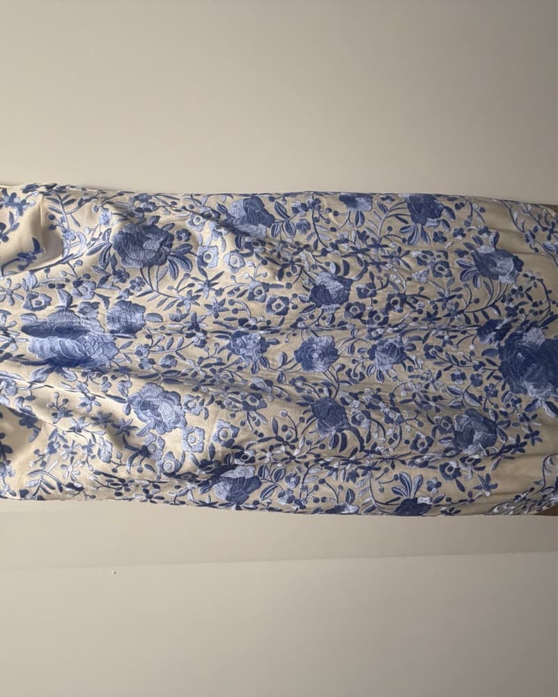 Stunning Blue and White Floral Fringe Dress - Image 5