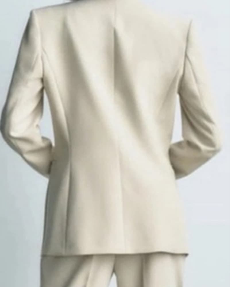 White Open Front Blazer  - Image 4