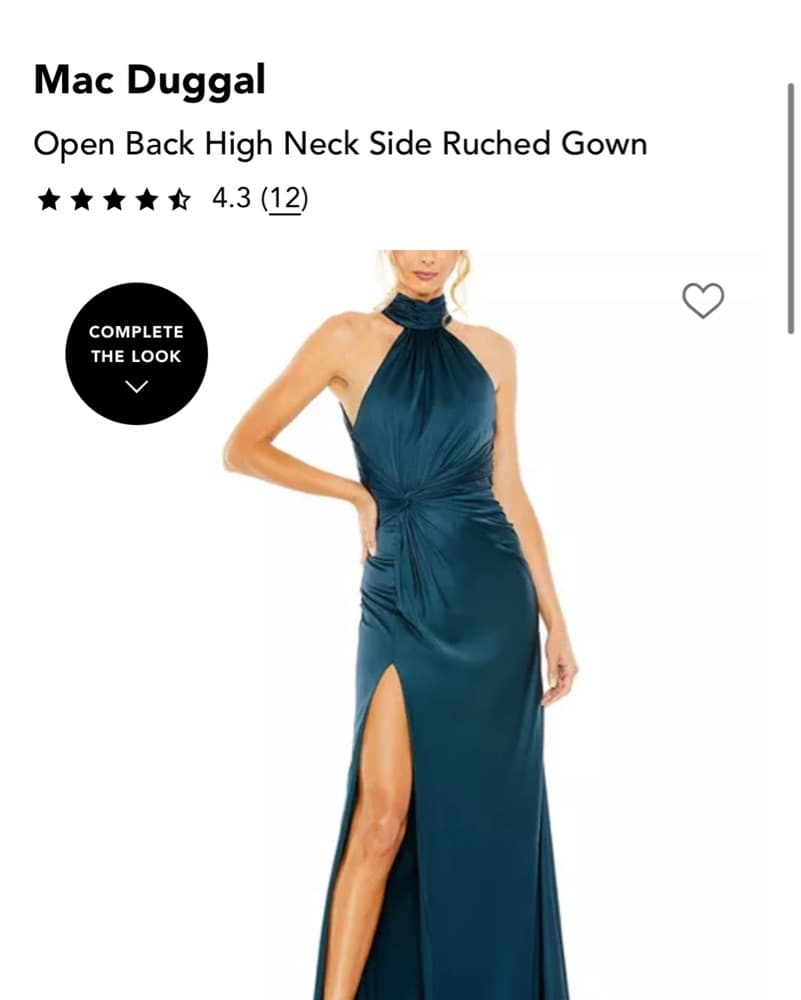 Mac Duggal High Neck Side Ruched Gown  - Image 2