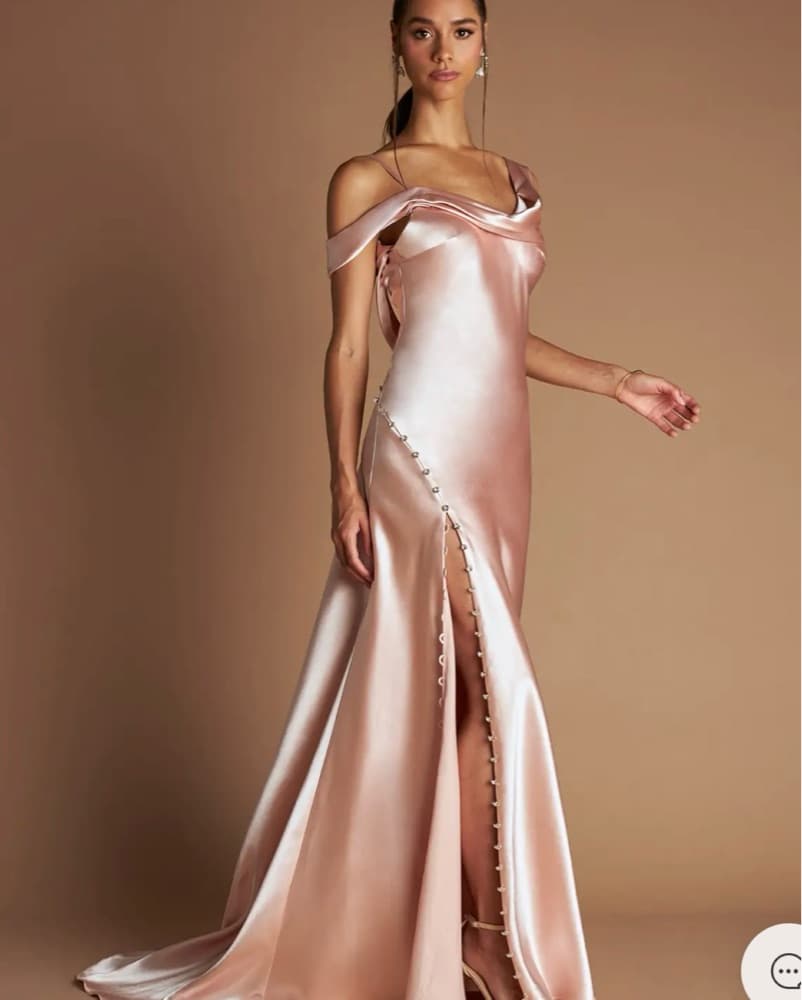 Azazie Belle Blush Pink Dress - Image 4