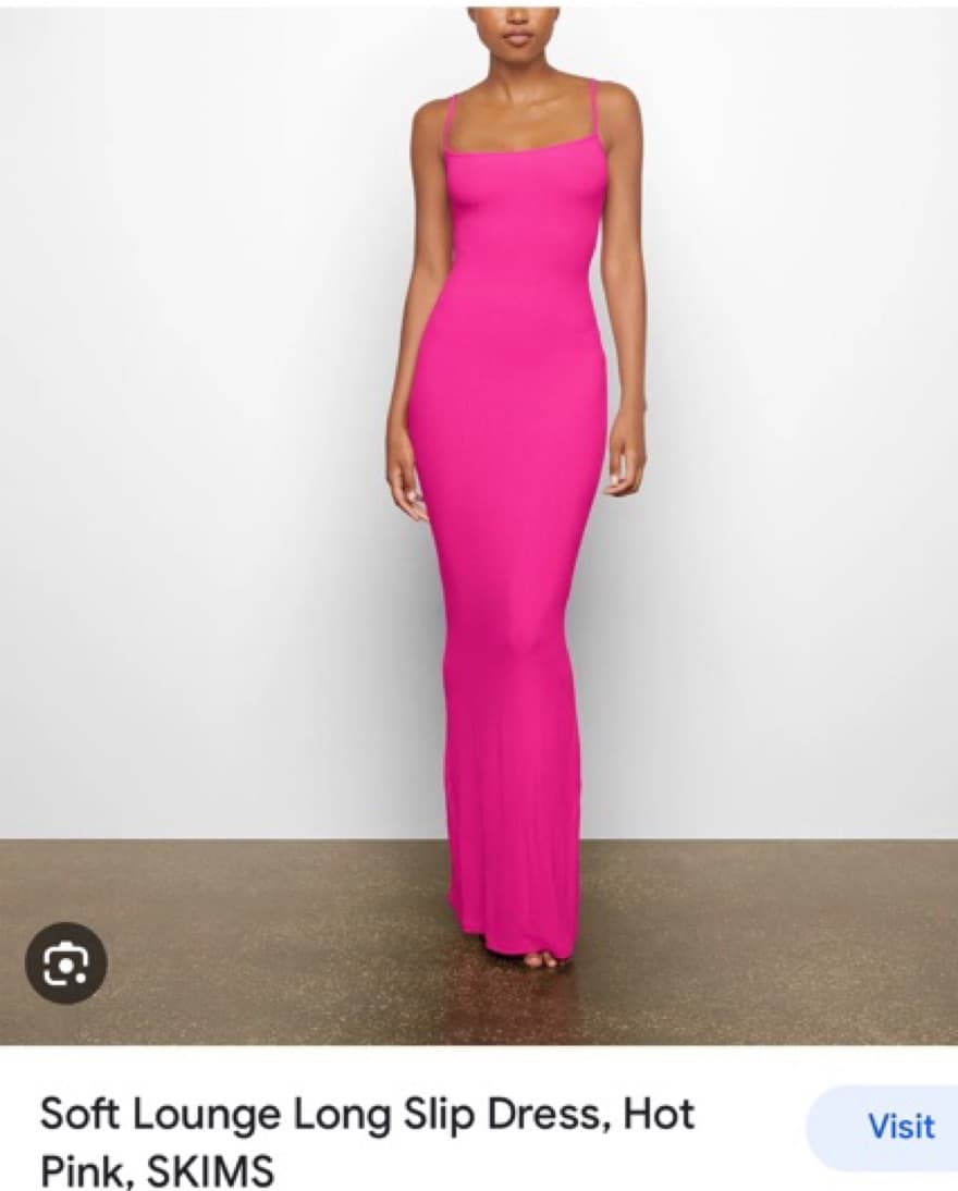 Skims Hot Pink Long Lounge Slip Dress - Image 1