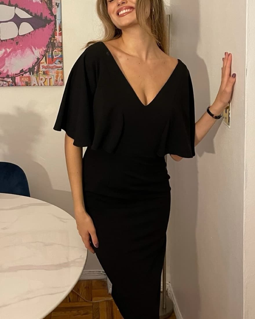Black Midi Dress - Image 3
