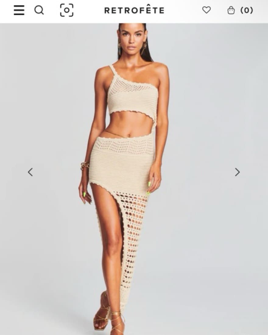 Retrofete Chic Crochet Crop Dress - Image 6
