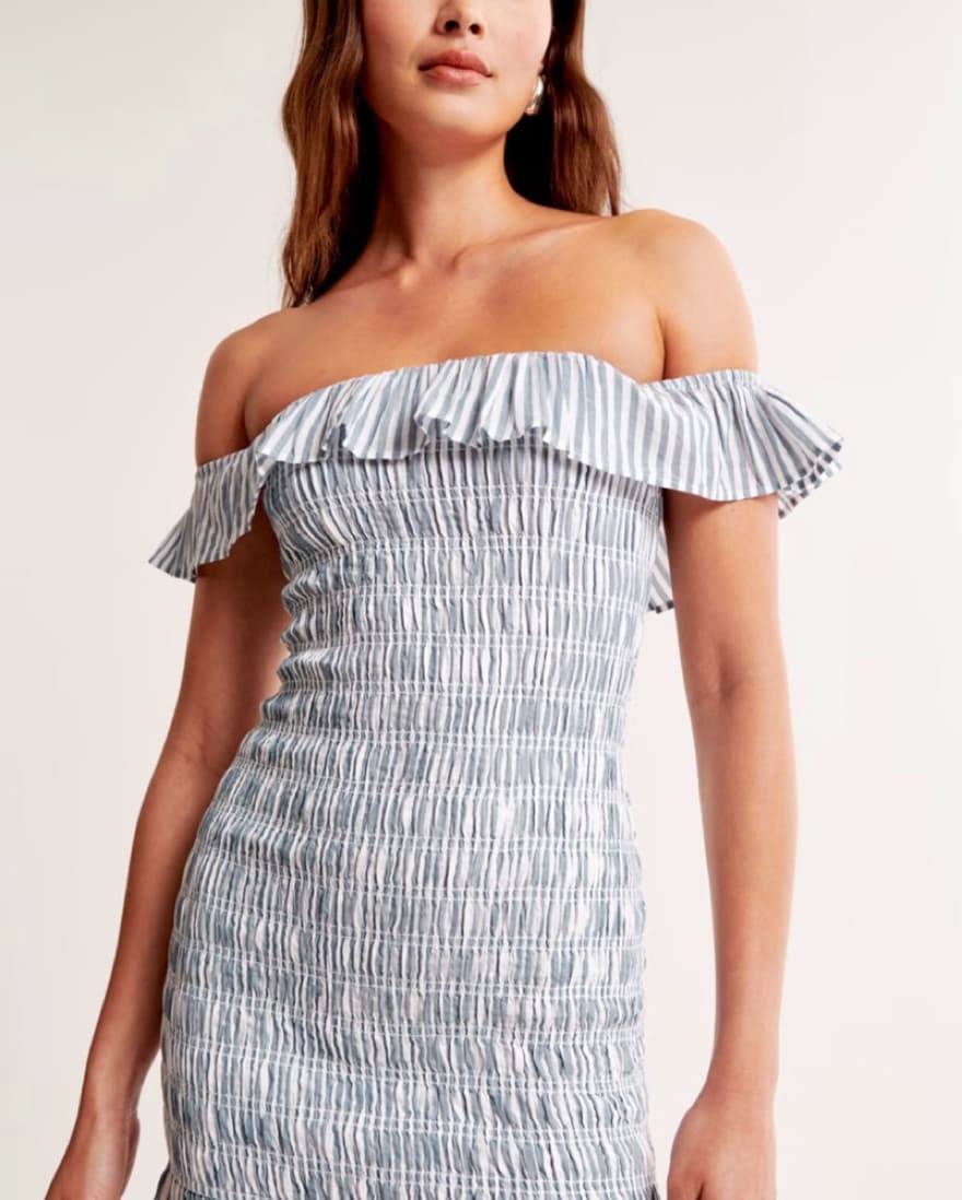 Blue And White Striped Abercrombie Dress - Image 3