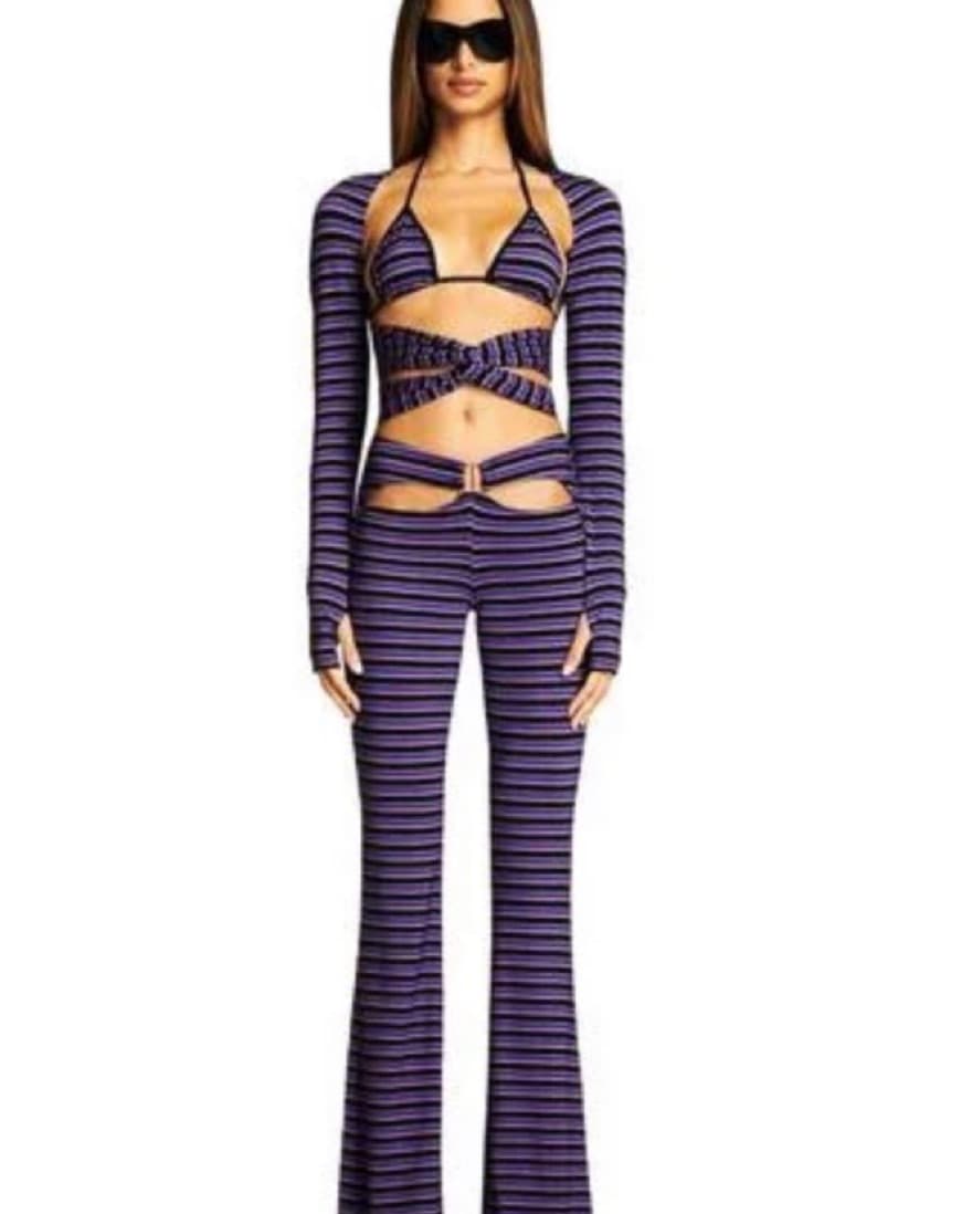 Iamgia Purple Stripe Carrie Pants - Image 1