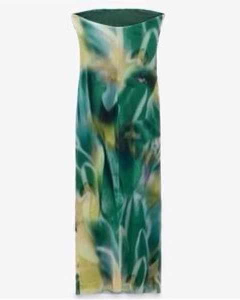 Zara Green Strapless Dress - Image 4