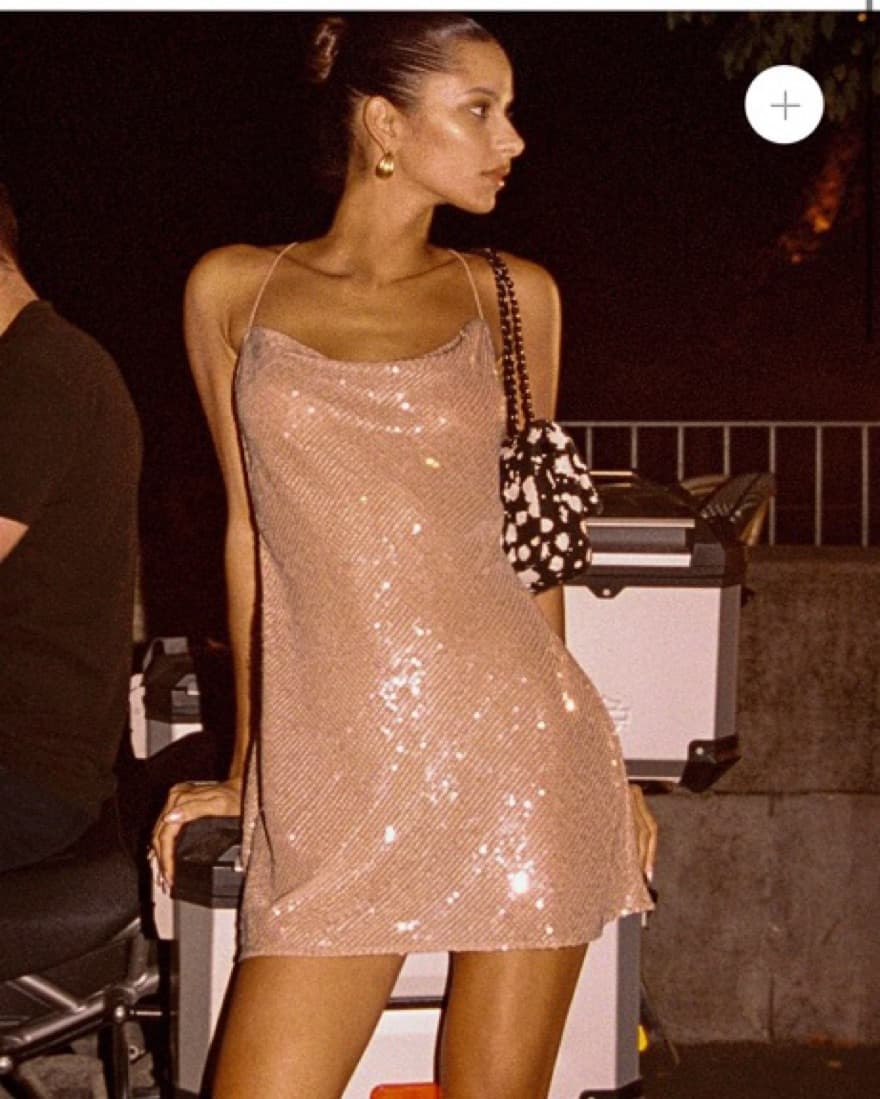 Ibiza Latte Sequin Mini Dress  - Image 1