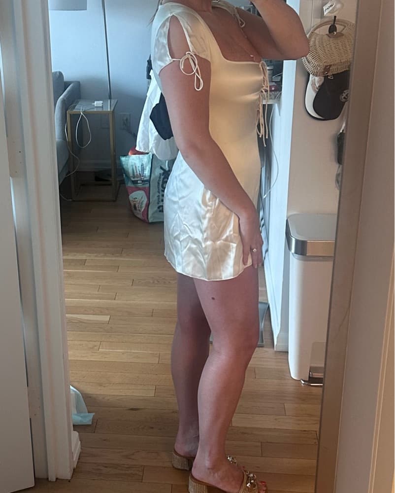 Silk Cream Guizio Mini Dress  - Image 5