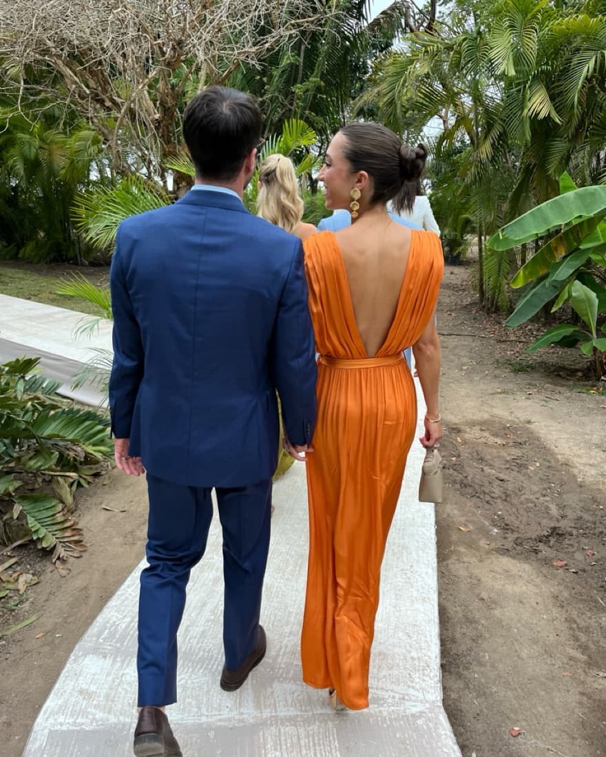 Unique Orange Wedding Guest Dress  - Image 4