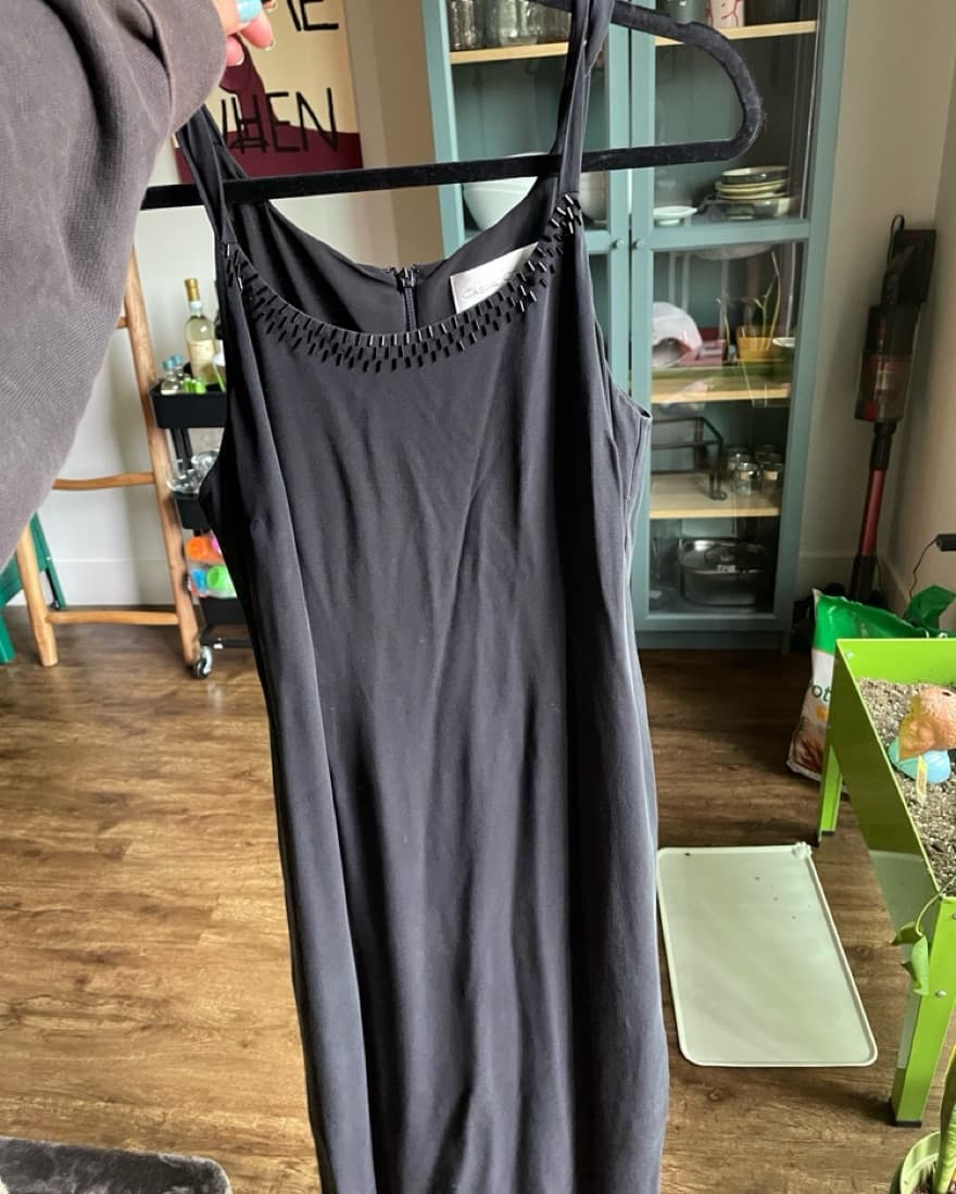 Black Strapless Dress With Back Slit  - Image 1