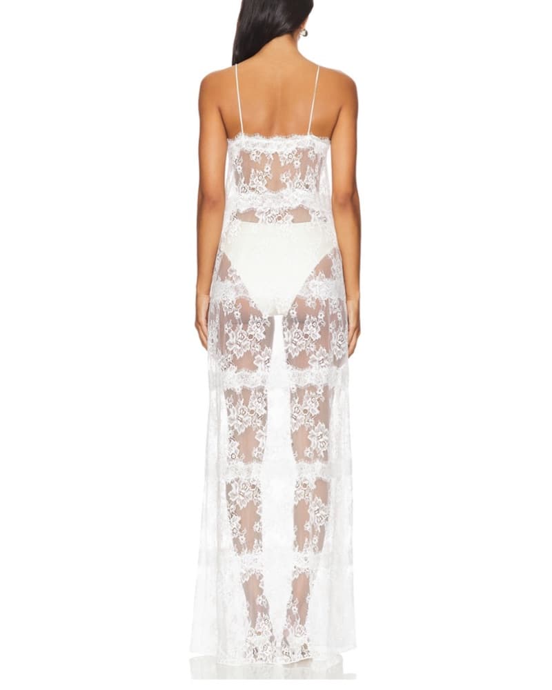 Revolve Sheer White Maxi Dress - Image 3