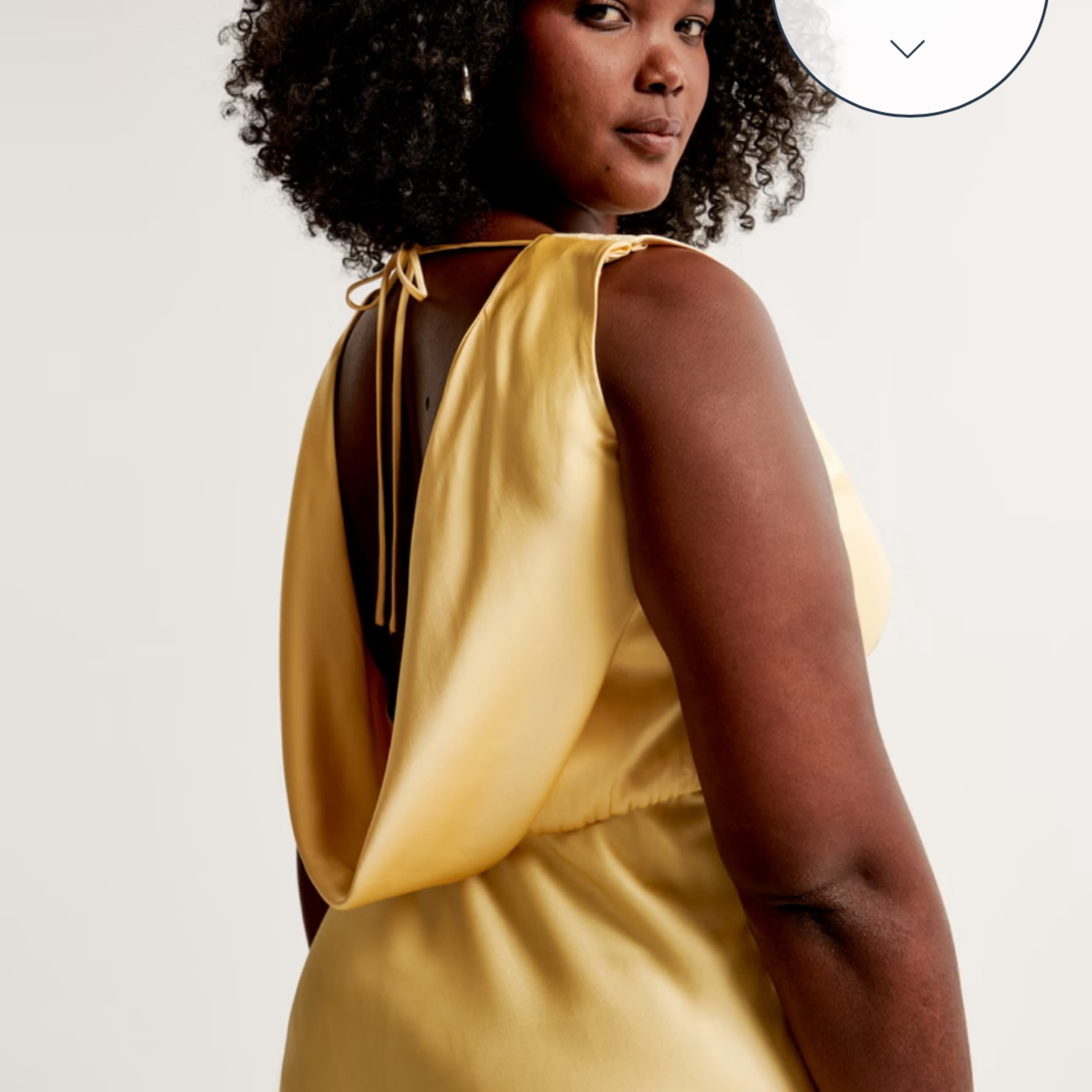 Yellow Abercrombie Cowl Neck Gown - Image 3