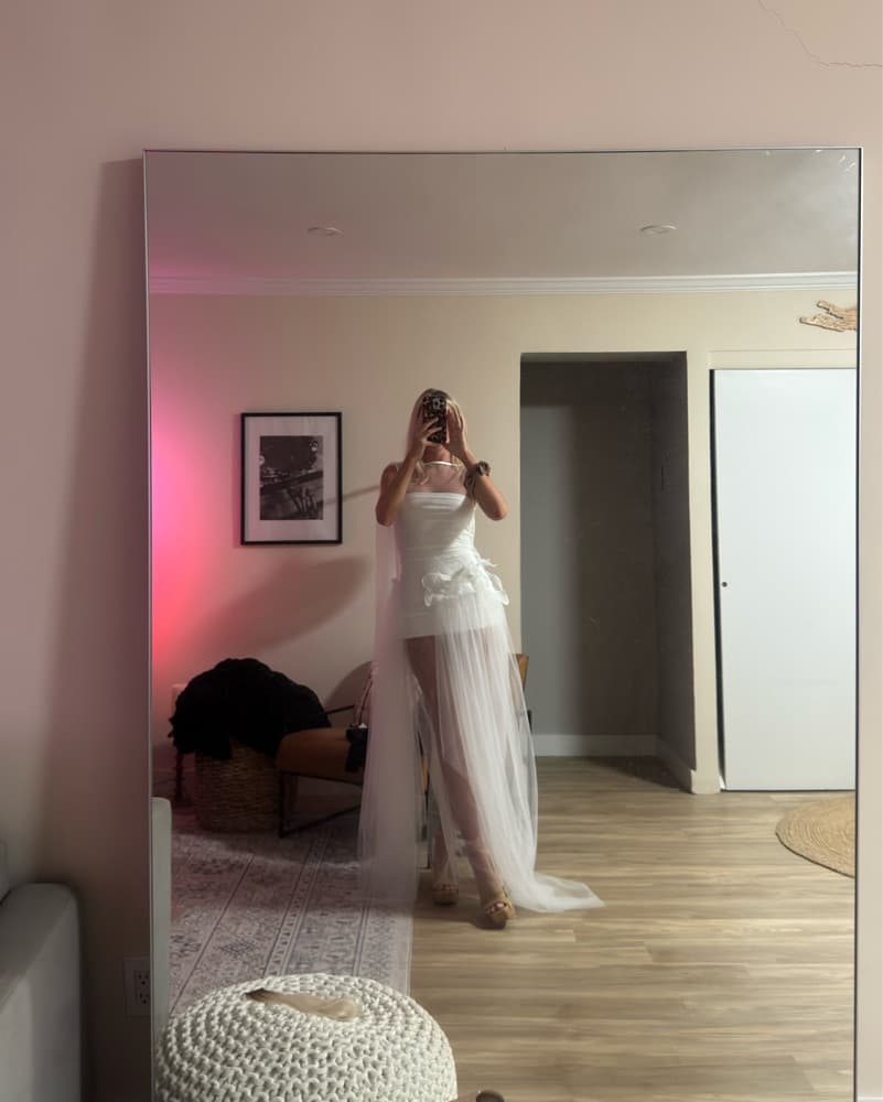 Kaia Dress- Elegant White Sheer Dress - Image 5