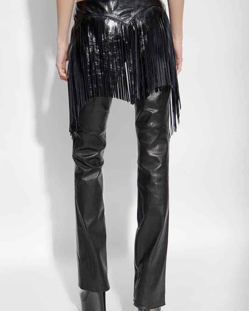 Verasace Leather Fringe Low Rise Pants - Image 5