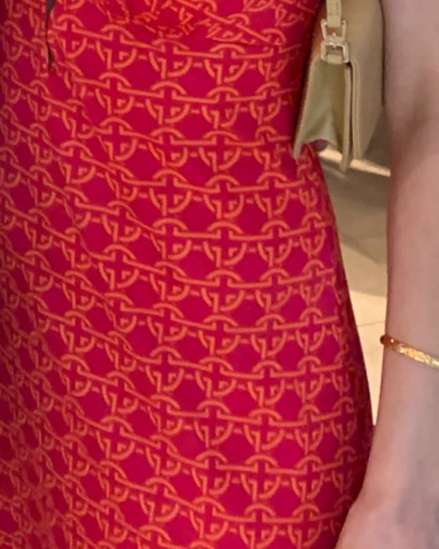 Vintage 70s Saks Pink & Gold Dress - Image 2