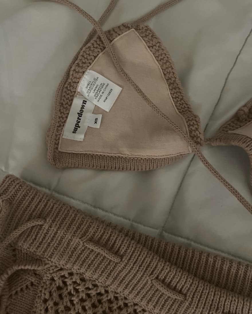 Monae Crochet Skirt Set in Nude - Image 4