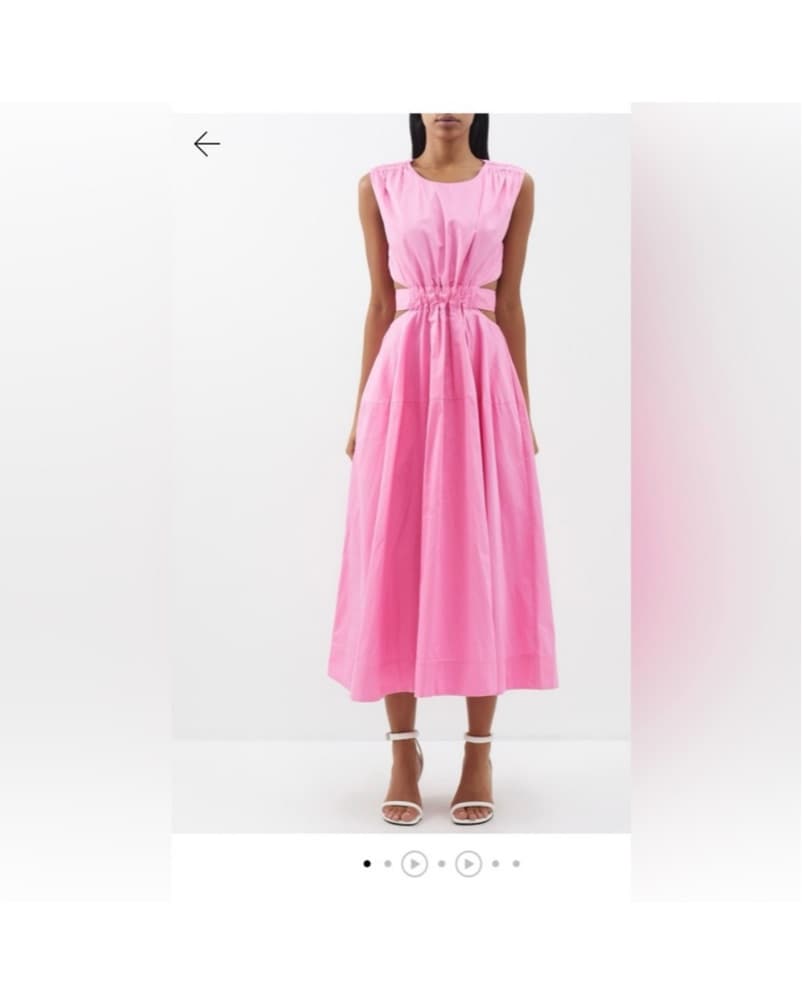Aje Pink Midi Dress with Bow Waist - Image 3