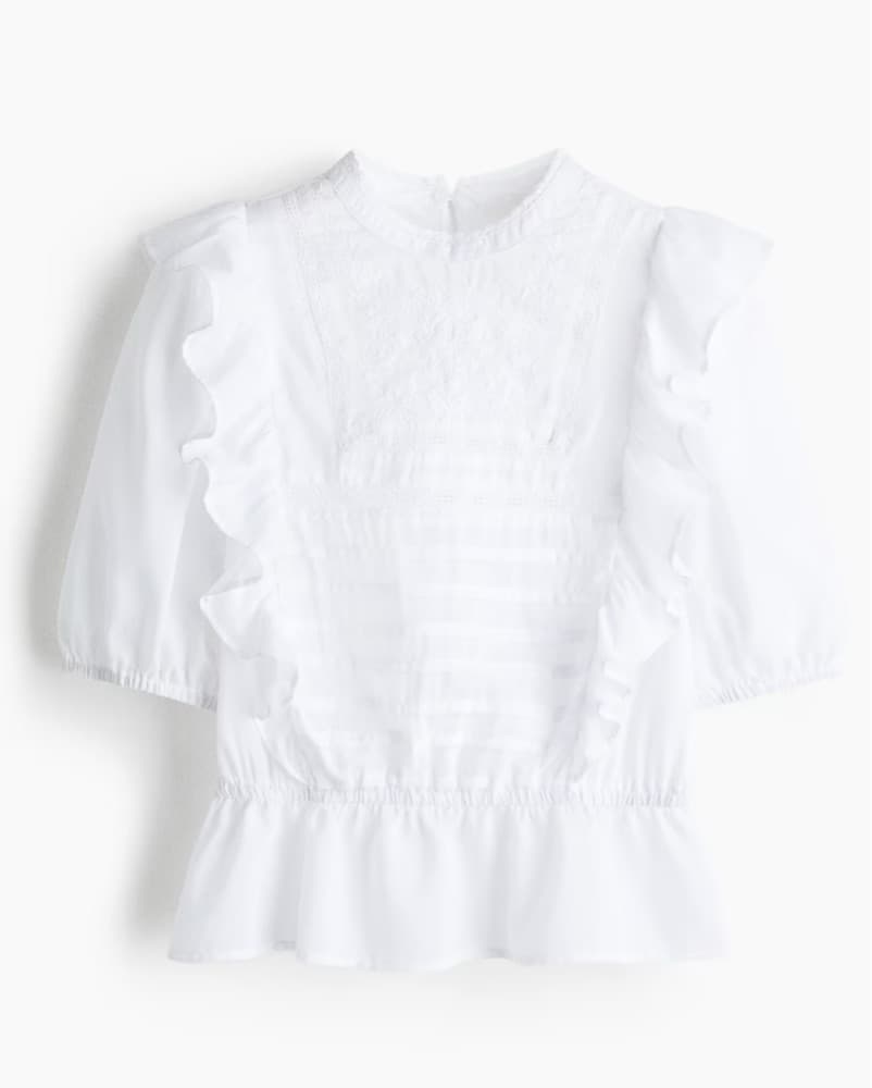 White Ruffled Blouse - Image 2