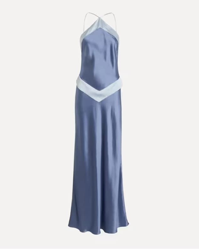 Reformation Jillian satin blue dress - Image 1