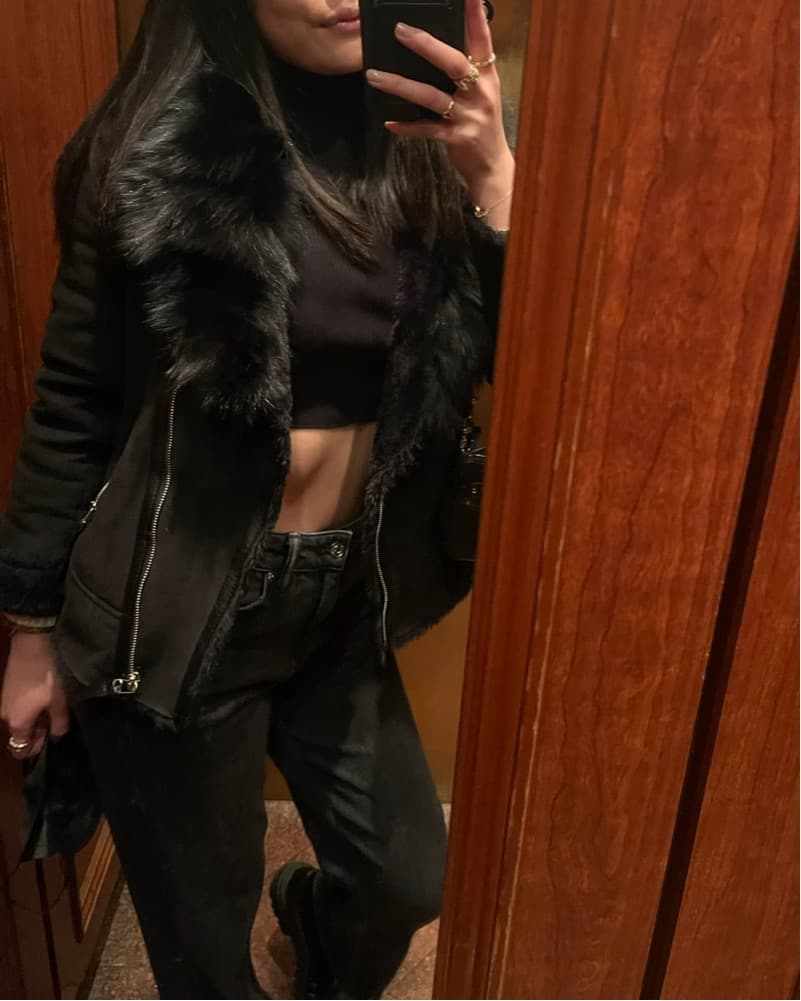 Black Fur Coat - Image 1