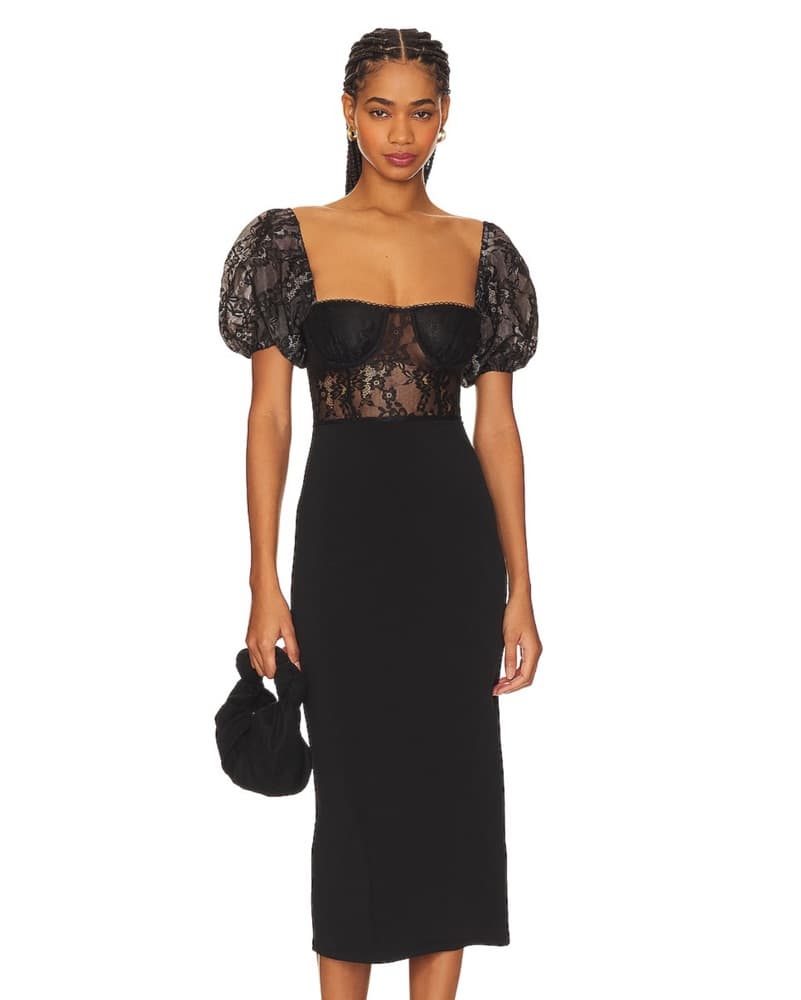 WeWoreWhat Underwire Corset Black Dress - Image 1