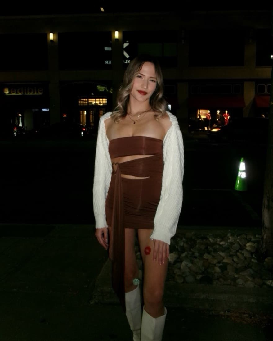 Oh Polly Natalya Brown Heart Dress - Image 5