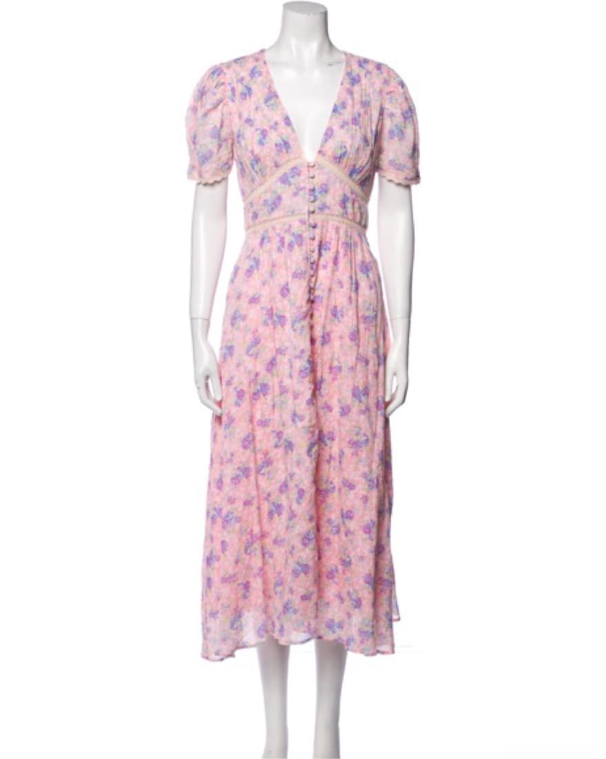 Pink floral LoveShackFancy dress - Image 1