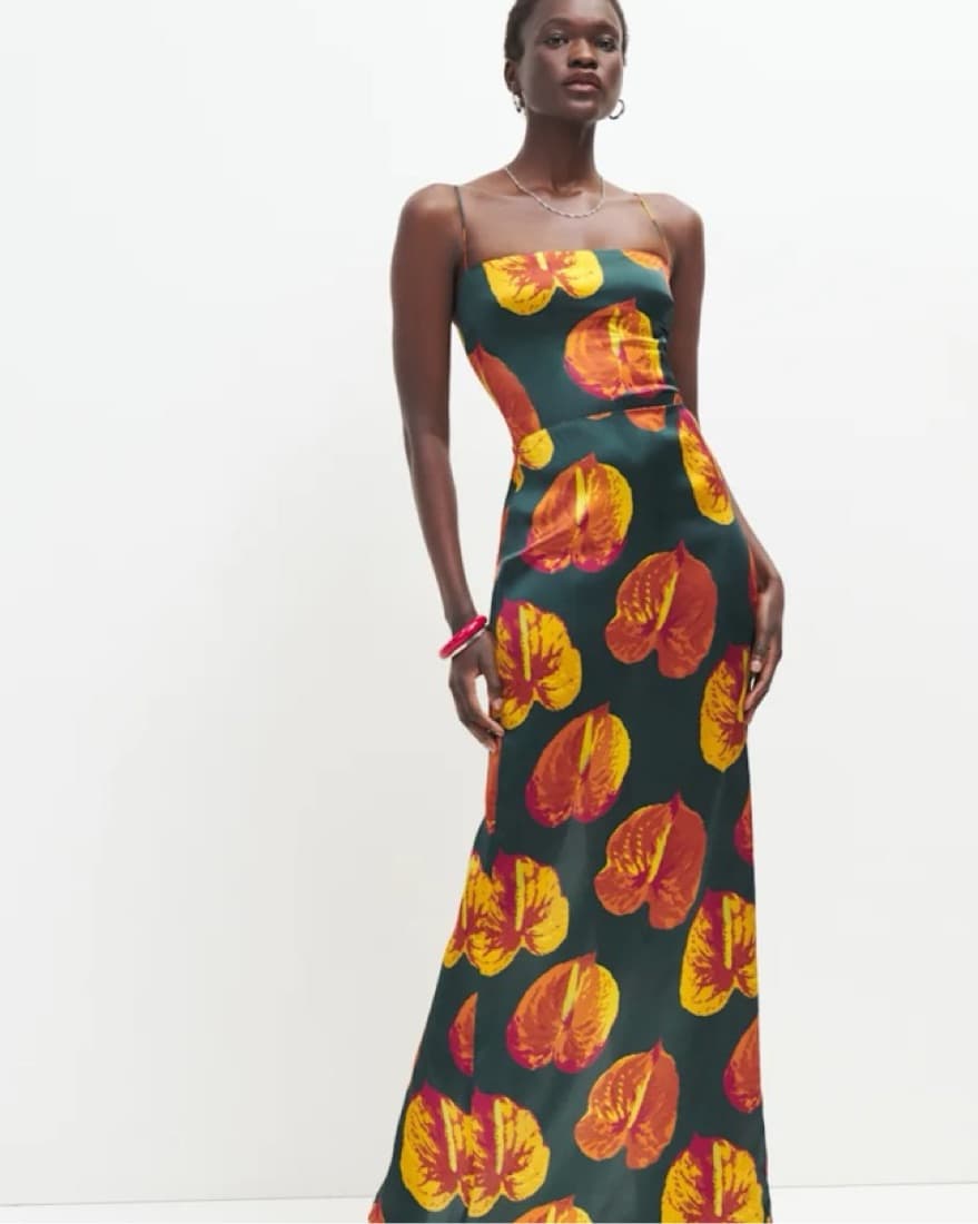 Vibrant Floral Maxi Dress- Silk - Image 1