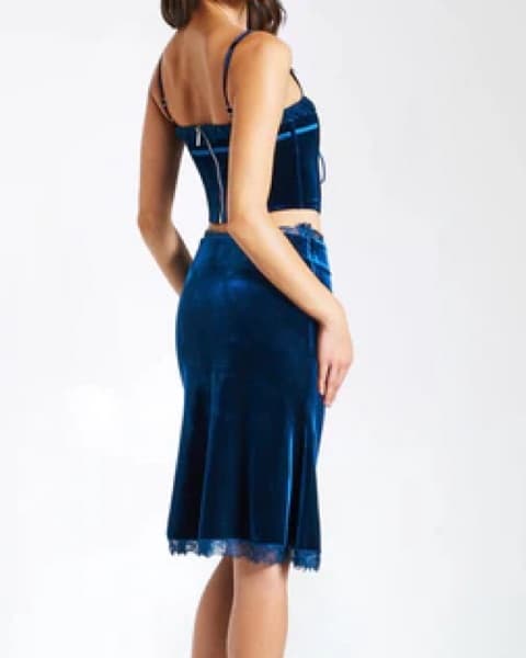 Luxe Velvet Corset Top And Skirt Set - Image 3