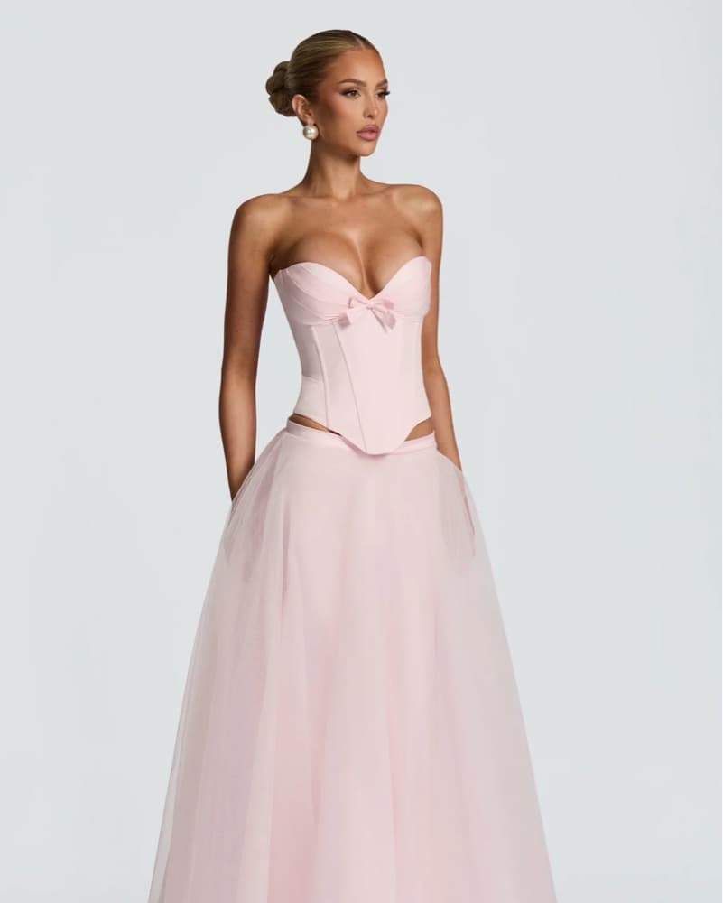 Stunning Blush Pink Strapless Corset - Image 1