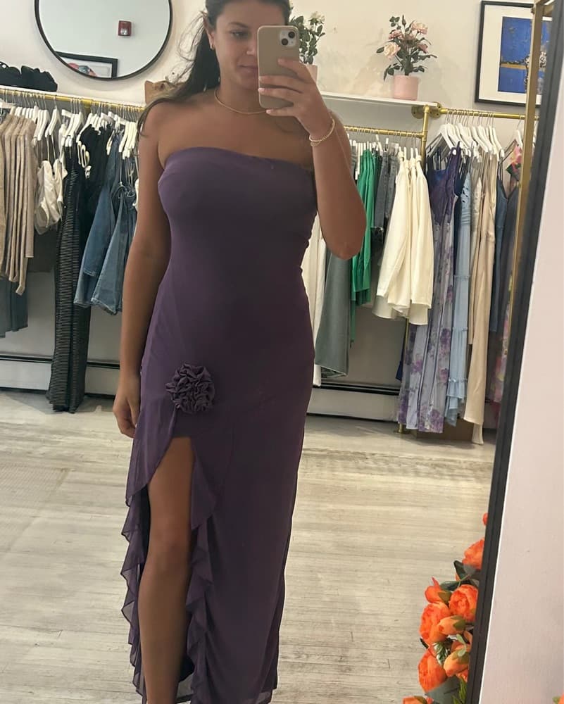 Purple Wedding Guest Dress - Image 1