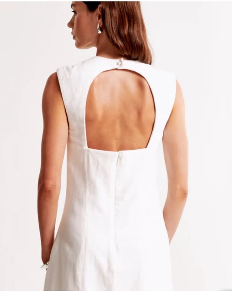 Linen-Blend Shell Mini Dress - Image 2
