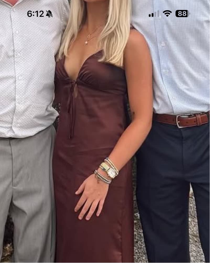 Brown Silk Maxi Dress  - Image 1