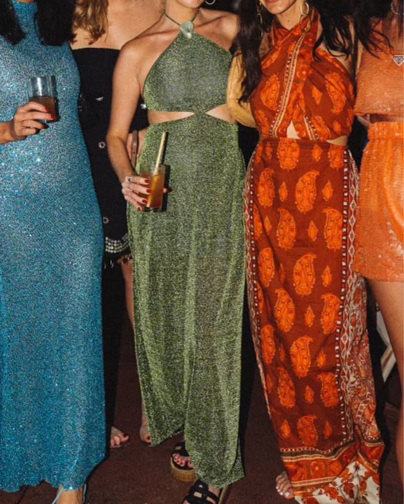 BAOBAB Green Sparkly Kira Maxi Dress - Image 1