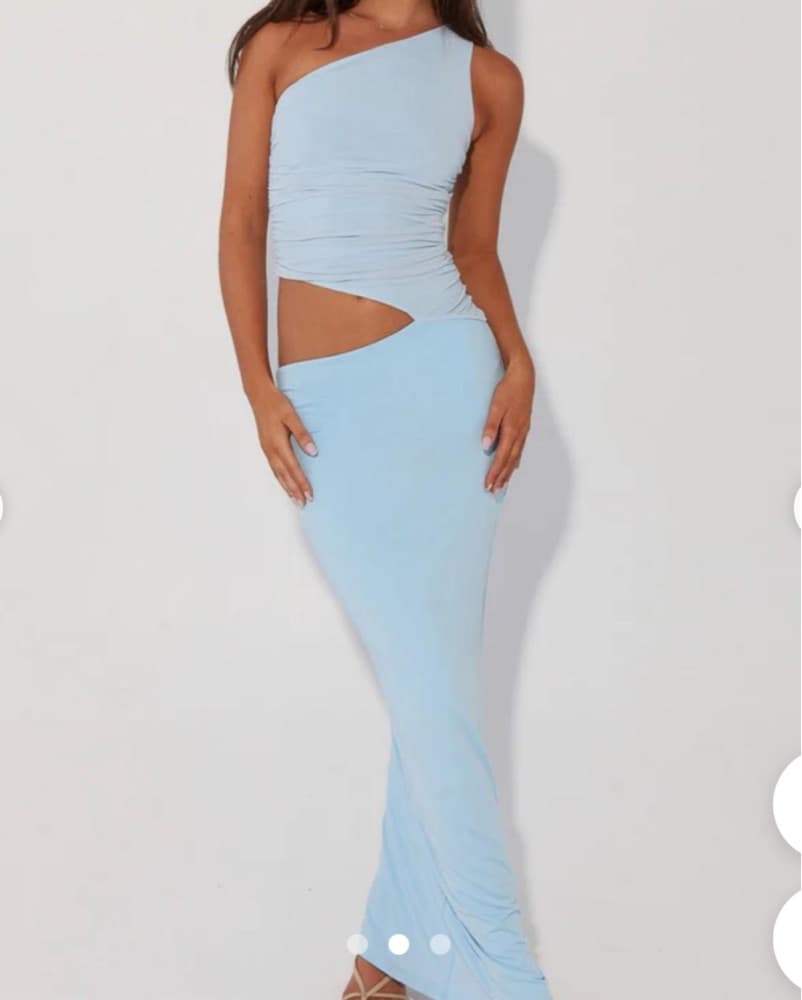 One-Shoulder Ruched Maxi Dress - Image 2