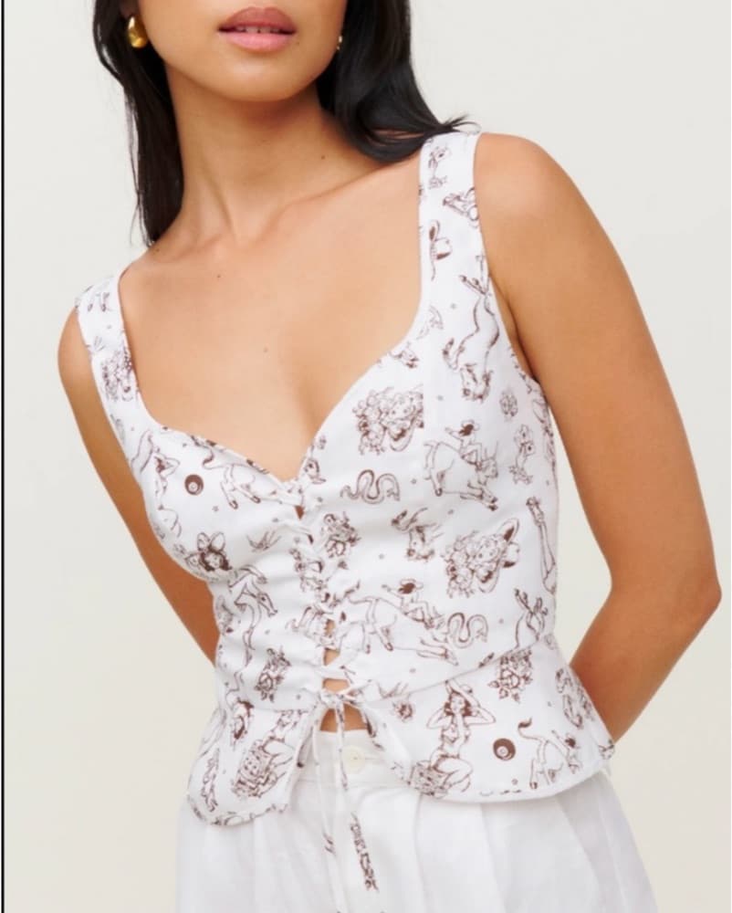 Reformaiton Kaleb Linen Top - Image 2