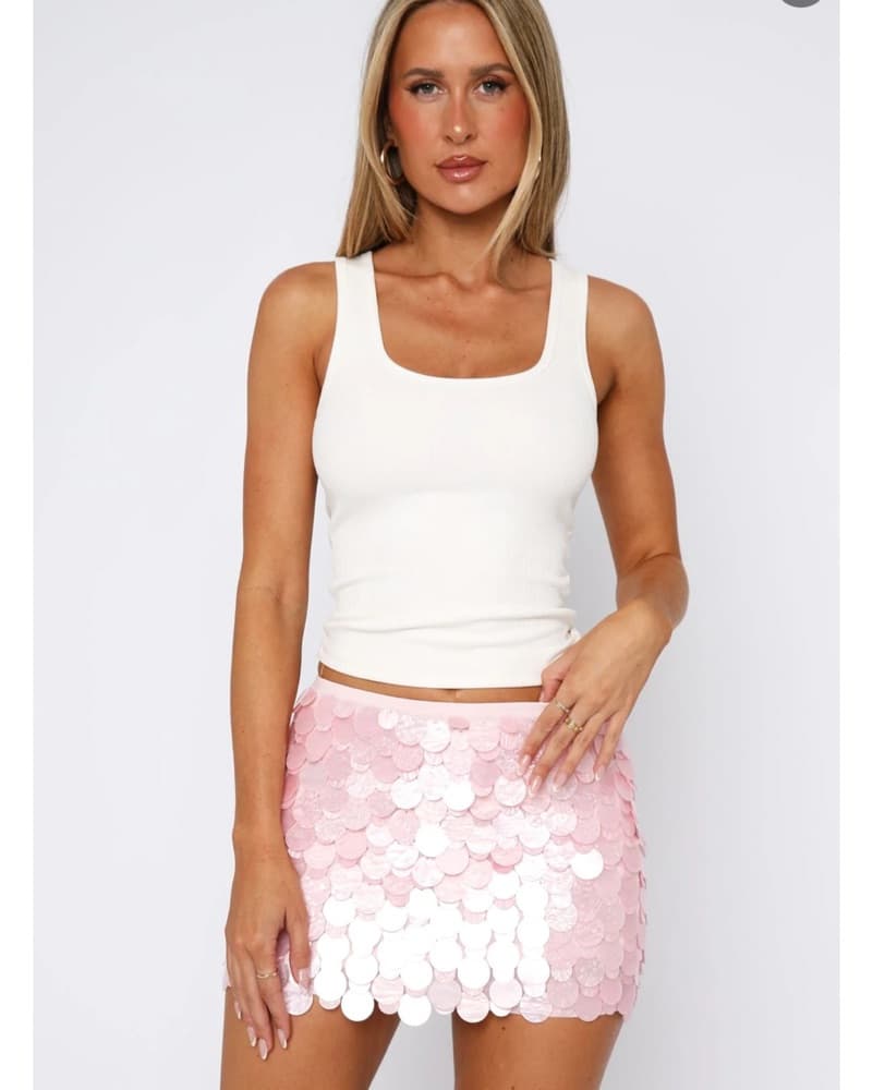 White Fox Shell Ariel Skirt Pink  - Image 3