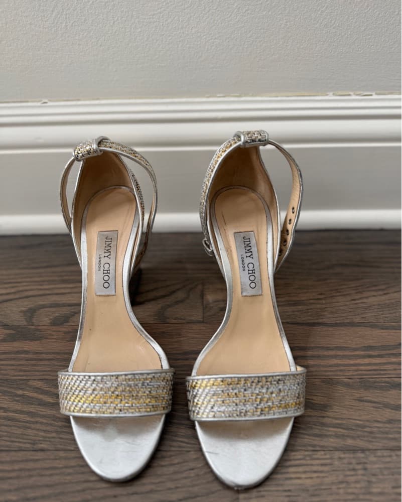 Jimmy Choo Woven Metalic Heel Sandal  - Image 3