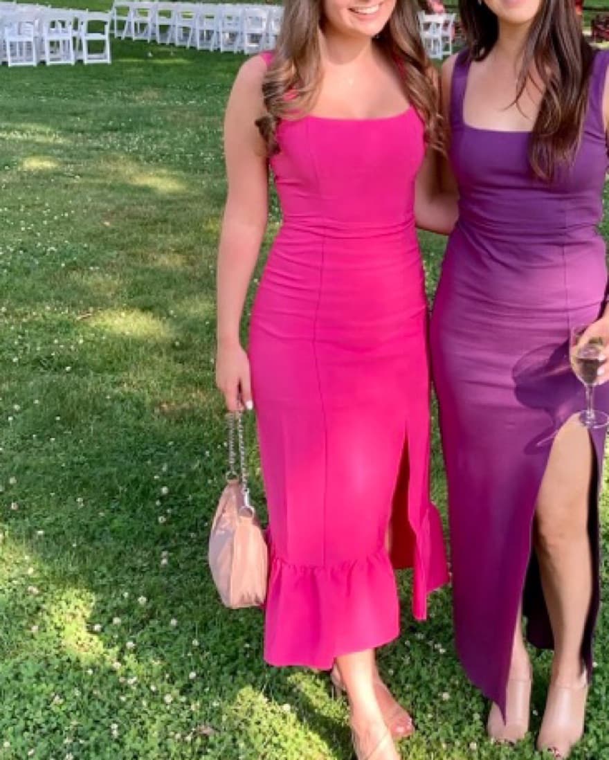 Pink Formal Midi Dress - Image 1