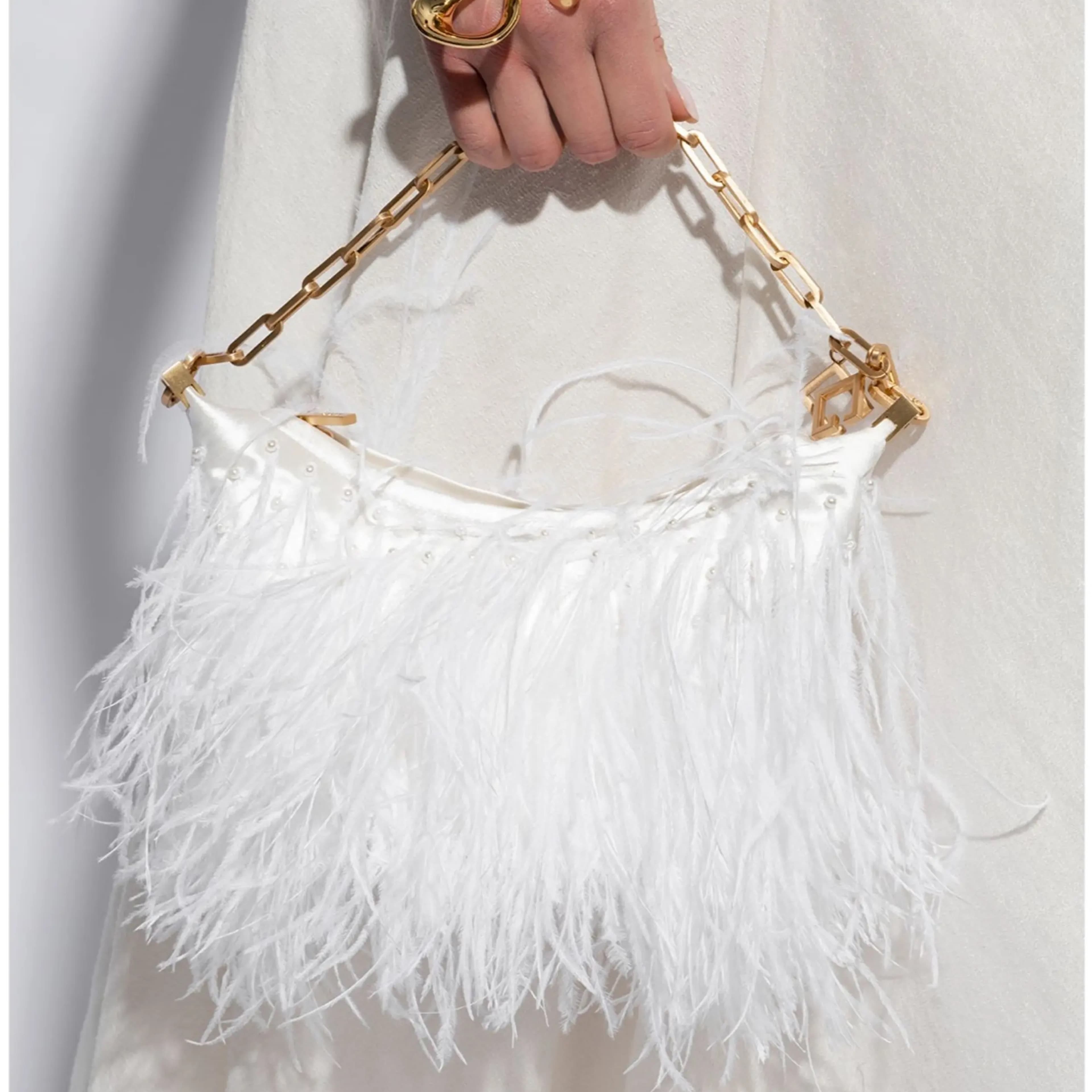 Cult Gaia Feather Bag - White - Image 1
