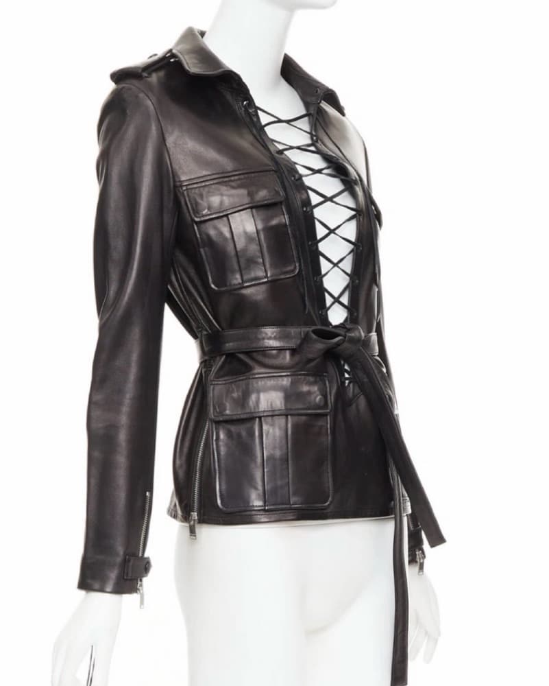 Saint Laurent Lace Up Leather Jacket  - Image 1