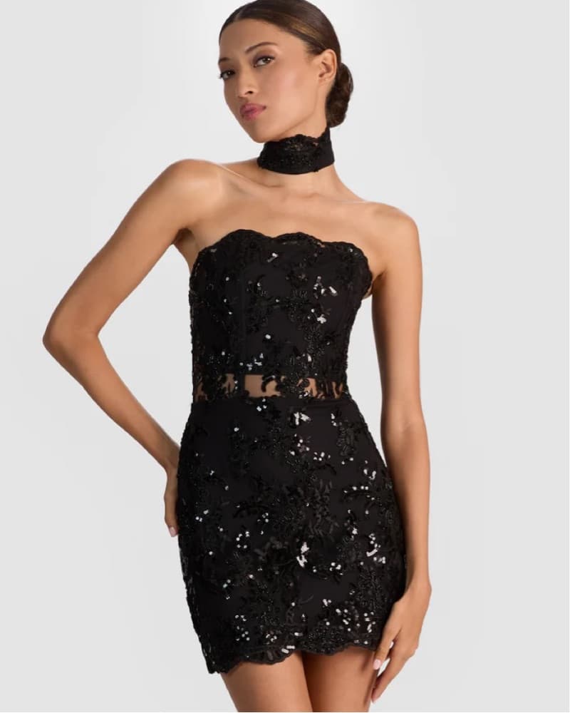 Alice and Olivia Sequin Mini Dress - Image 2