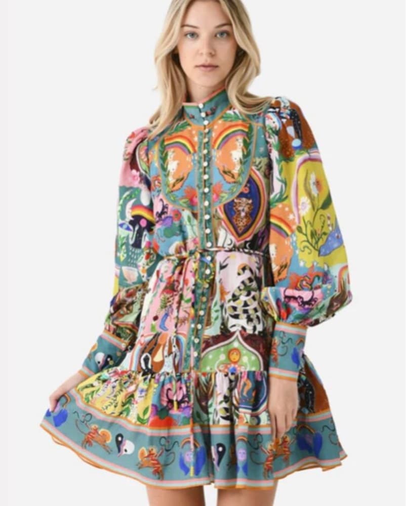 Alemais Evergreen Printed Dress - Image 1