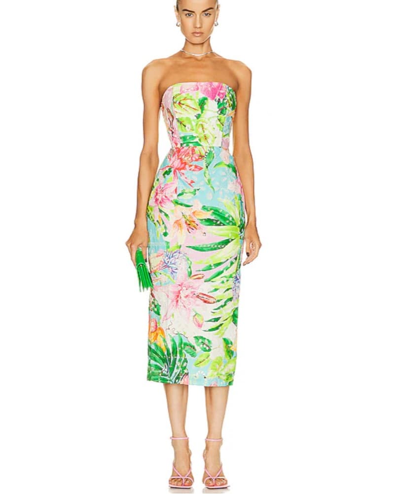 Rococo Sand Midi Floral Dress - Image 1