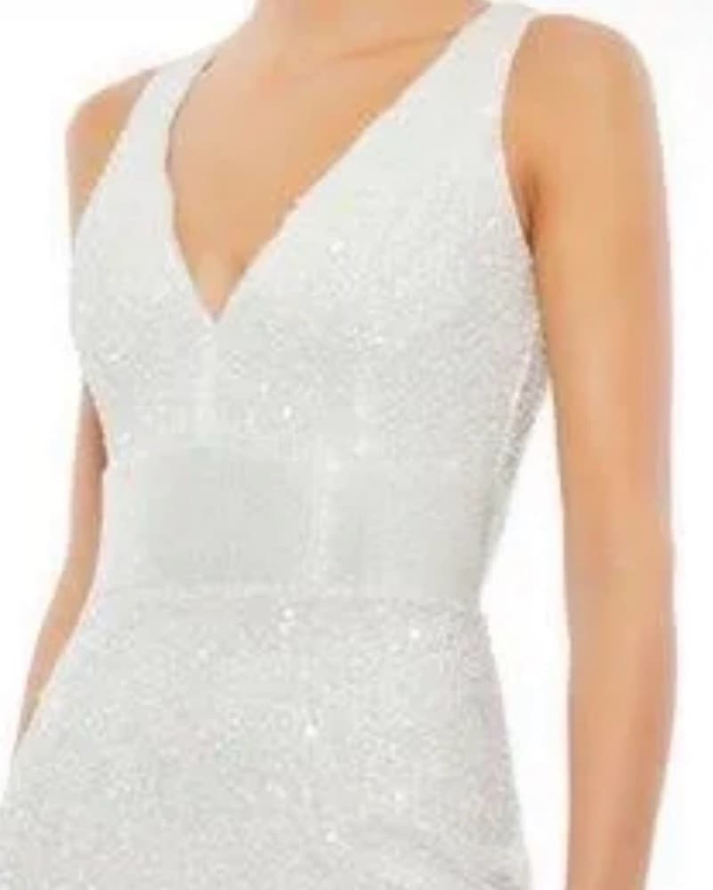 Sparkling White Sequin Maxi Dress - Image 3
