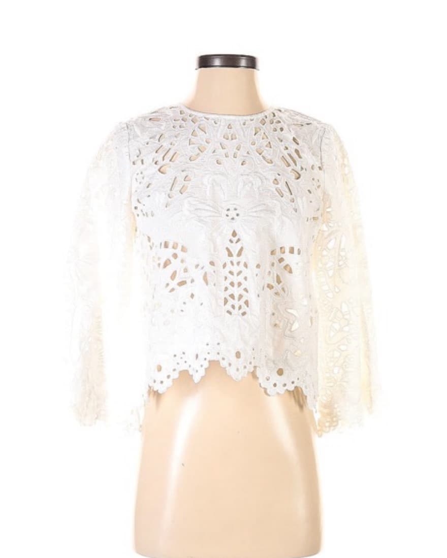 Theory Cut-out Lace Blouse - Image 1
