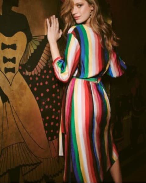 Striped Wrap Dress - Image 3