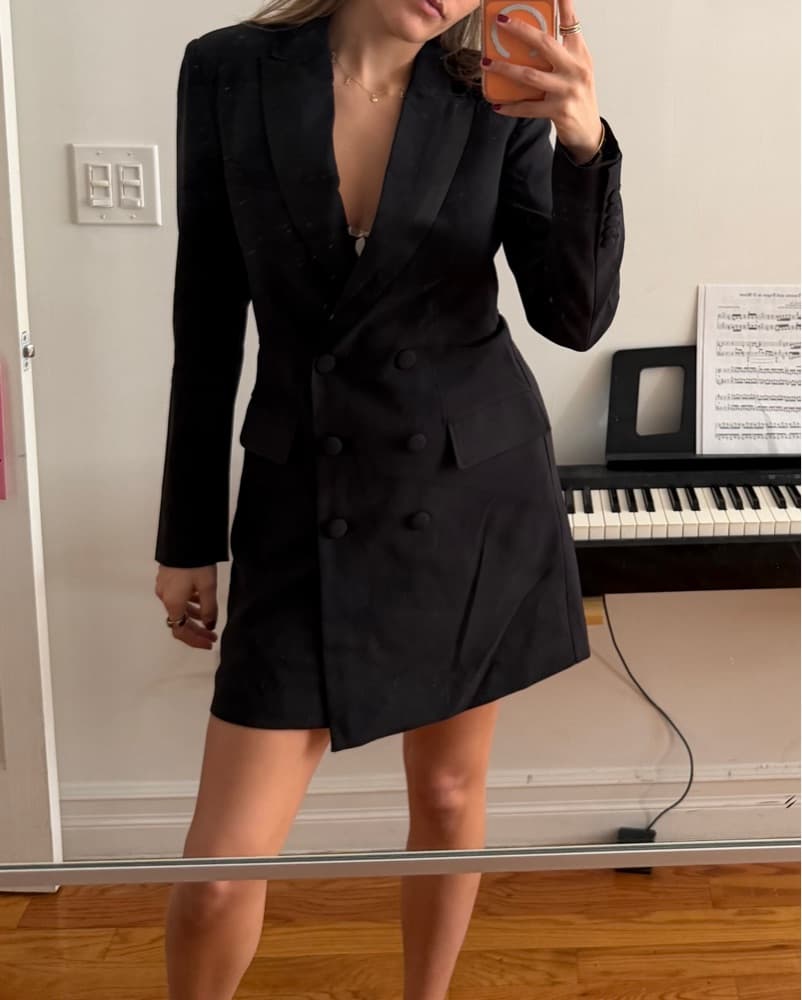 Black Mini Blazer Dress - Image 2