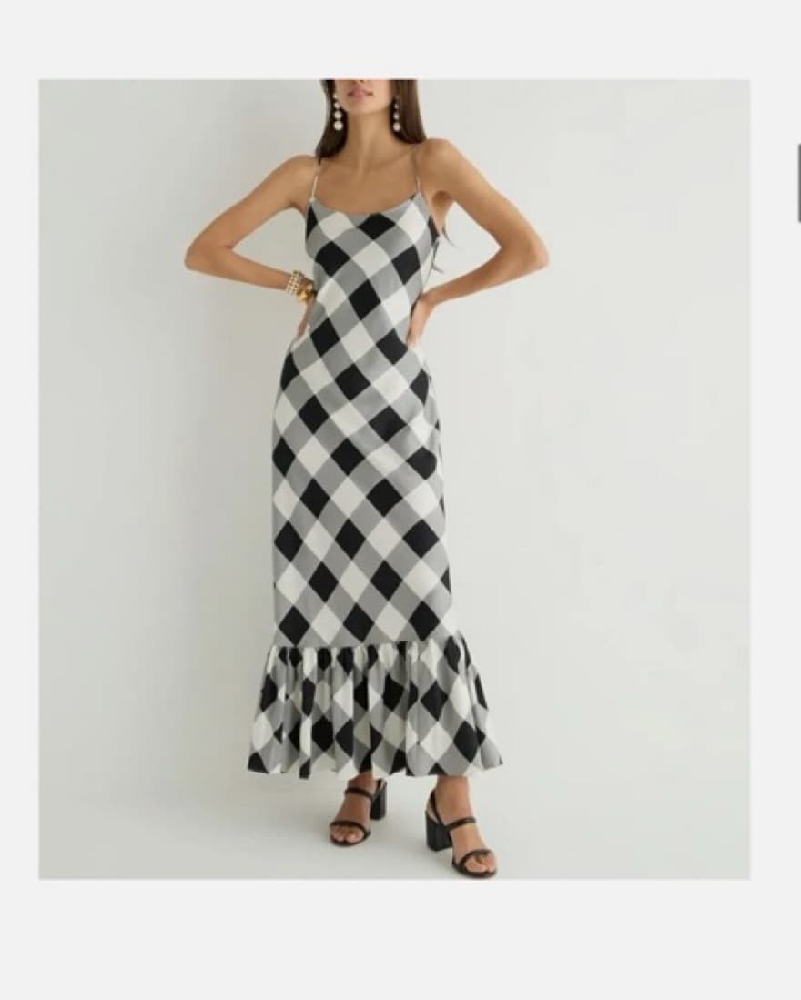 Gingham Maxi Slip Dress - Image 3