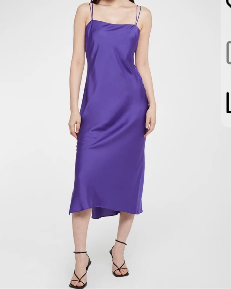 Burnt Orange Apparis Silk Midi Dressl - Image 2